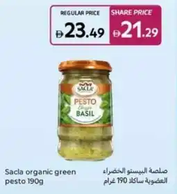 Carrefour Sacla organic green pesto offer