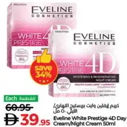 Lulu Hypermarket Eveline White Prestige 4D Day Cream/Night Cream offer