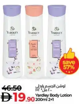 Lulu Hypermarket Yardley Body Lotion offer