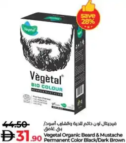 Lulu Hypermarket Vegetal Organic Beard & Mustache Permanent Color Black/Dark Brown offer
