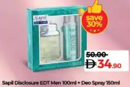 Lulu Hypermarket Sapil Disclosure EDT Me + Deo Spray offer