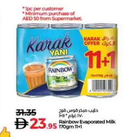 Lulu Hypermarket RAINBOW Evaporated Milk offer