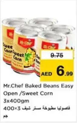 Nesto Mr. Chef Baked Beans Easy Open / Sweet Corn offer