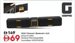 Nesto Geepas Rechargeable Soundbar GMS11141UK offer