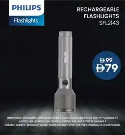 Nesto Philips rechargeable flashlights SFL2143 offer