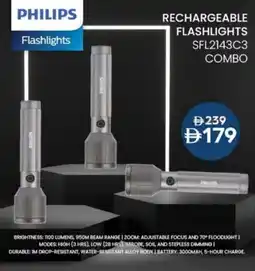 Nesto Philips rechargeable flashlights SFL2143C3 Combo offer