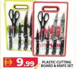 Grand Hyper Market Plastic cutting board & knife set offer