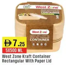 West Zone Supermarket West Zone Kraft Container Rectangular With Paper Lid offer