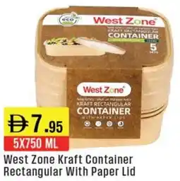 West Zone Supermarket West Zone Kraft Container Rectangular With Paper Lid offer