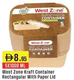 West Zone Supermarket West Zone Kraft Container Rectangular With Paper Lid offer