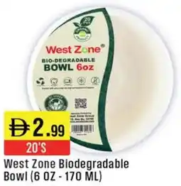 West Zone Supermarket West Zone Biodegradable Bowl offer