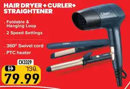 Al Madina Clikon Hair dryer + curler+ straightener offer