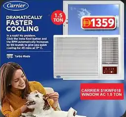 Grand Mall Sharjah Carrier 51KWF018 window AC 1.5 ton offer