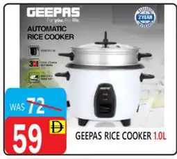 United Hypermarket GEEPAS Rice Cooker offer