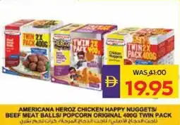 Abu Dhabi Coop Americana heroz chicken happy nuggets / beef meat balls popcorn original offer