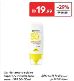 Carrefour Garnier ambre solaire super UV invisible face serum SPF 50+ offer