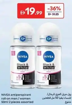 Carrefour Nivea Antiperspirant Roll-on Men / Women assorted offer