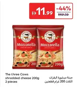 Carrefour The three cows shredded cheese offer