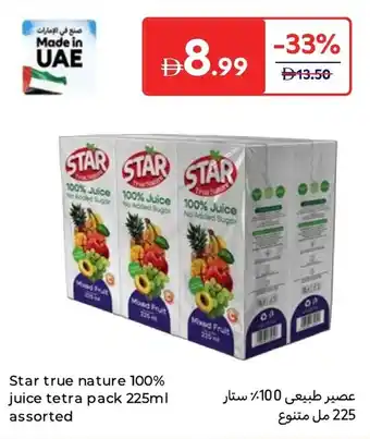 Carrefour Star true nature 100% juice tetra pack offer