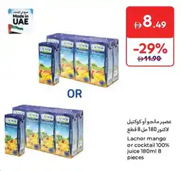 Carrefour Lacnor mango or cocktail 100% juice offer