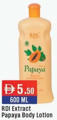 West Zone Supermarket RDL Extract Papaya Body Lotion offer