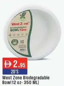 West Zone Supermarket West Zone Biodegradable Bowl offer