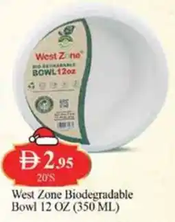 West Zone Supermarket West Zone Biodegradable Bowl offer