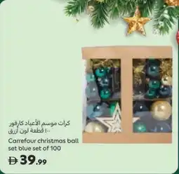 Carrefour Carrefour christmas ball set blue set of 100 offer