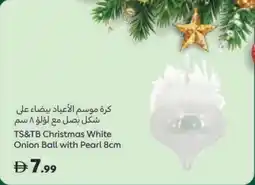 Carrefour TS&TB Christmas White Onion Ball with Pearl offer