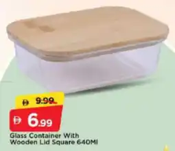 Mark & Save Glass Container With Wooden Lid Square offer