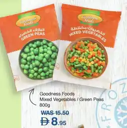 Choithrams Goodness Foods Mixed Vegetables / Green Peas offer