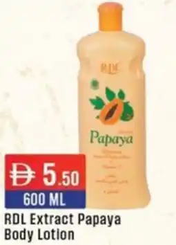 West Zone Supermarket RDL Extract Papaya Body Lotion offer