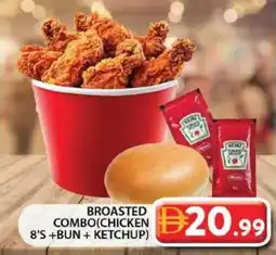 Grand Mall Sharjah Broasted combo chicken 8's+bun+ ketchup offer