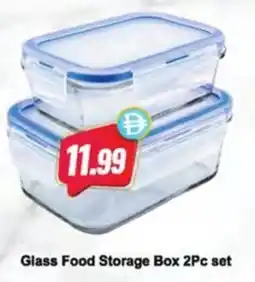 Almaya supermarket Glass Food Storage Box 2Pc set offer