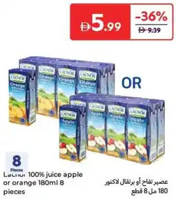Carrefour Lacnor 100% juice apple or orange offer