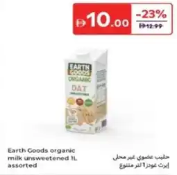 Carrefour Earth Goods organic milk unsweetened assorted offer