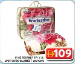 Grand Hyper Market Fine feather FF1118 2PLY embo blanket offer