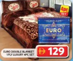 Grand Hyper Market Euro double blanket 1ply luxury set offer