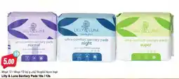 Almaya supermarket Lilly & luna sanitary pads 10s/12s offer