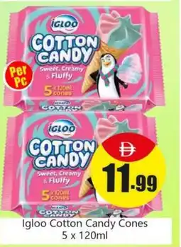 Amber Igloo cotton candy cones offer