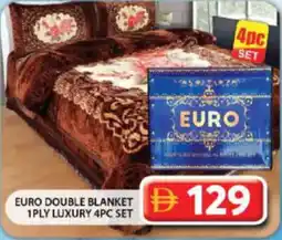 Grand Hyper Market Euro double blanket 1ply luxury set offer