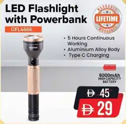 Nesto LED Flashlight with Powerbank GFL4666 offer