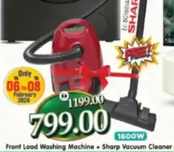 Al Madina Super General Front Load Washing Machine + Sharp Vacuum Cleaner offer