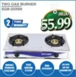 Al Madina Two gas burner SGB-203SN offer