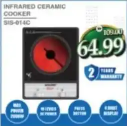 Al Madina Infrared ceramic cooker SIS-014C offer
