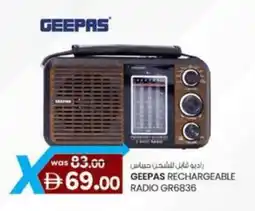 KM Trading Geepas rechargeable radio GR6836 offer