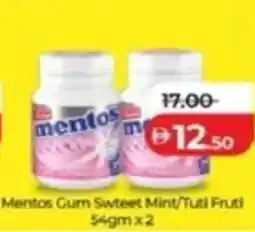Lulu Hypermarket Mentos Gum Sweet Mint/Tuti Fruti offer