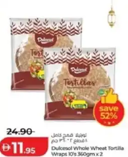 Lulu Hypermarket Dulcesol Whole Wheat Tortilla Wraps 10's offer