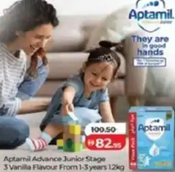 Lulu Hypermarket Aptamil Advance Junior Stage 3 Vanilla Flavour From 1-3 years offer