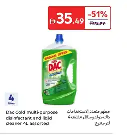 Carrefour Dac Gold multi-purpose disinfectant and liqid cleaner 4L assorted offer